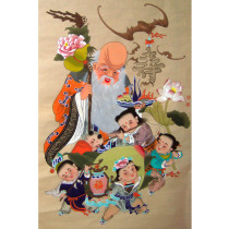 Old birthday star picture longevity than the South Mountain hanging painting Large birthday star birthday word hundred birthday picture poster Birthday gift new Year picture sticker 18