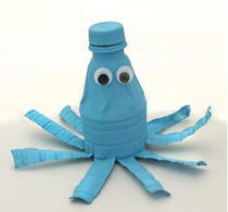 Plastic bottle diy small animal environmental protection handmade waste use handmade small animal small octopus