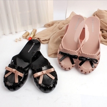 2021 Spring Summer Bow flat lazy leisure jelly Joker ladies sandals non-slip Baotou sandals