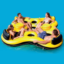 Large four-person floating drainage chair Inflatable drifting floating bed Water sofa Seaside wave rushing toy Adult toy