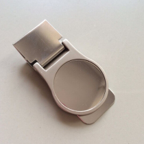 Stainless steel wallet card bag banknote card ticket holder round mirror metal banknote Holder