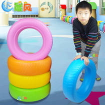 Childrens large thick color sensory system tire kindergarten rehabilitation teaching aids sensory training equipment tire frame