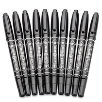 Hero Oily Double Head Fine Note Pen Black Elementary School Students Draw Water-based Tick Pen Marker Pen