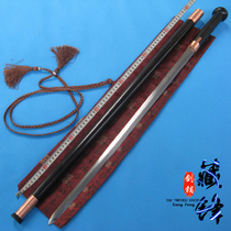  Longquan Tibetan dragon sword Sword Ebony garlic handmade cane sword Cane sword Old man sword with lock buckle unopened blade