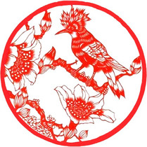 Annunciation bird paper-cut window flower pure handmade flower bird cut paper cut personality creative sticker double-sided red rice paper gift bird