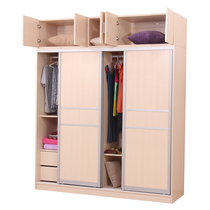 Modern minimalist wardrobe with top large capacity large wardrobe slide to door style lockers side cabinet furniture customization