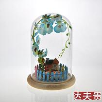 Wedding props sign-in table high white transparent immortal flower glass cover micro landscape handmade glass cover display dust cover