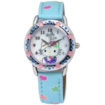 HELLO KITTY Star Princess Dot Star Leather Watch Blue