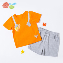 Bebeyi childrens clothes boy suit pure cotton 2022 new baby summer clothes baby clothes two sets 182T165
