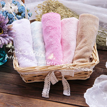 Macaron color absorbent quick-drying towel Small square towel Face towel Super soft