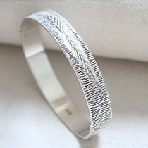 Western antique jewelry retro silver jewelry British 1972 sterling silver engraved bracelet complete Silver Standard