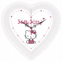 Hello Kitty Love Glass Bright Drilling Clock -(White)