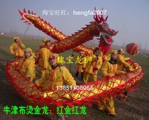 Treasure dragon lion woman dragon 26 diameter dragon dance Lion dance Dragon Lantern fire props:Oxford cloth bronzing dragon Red gold dragon