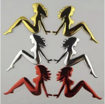 Car creative car stickers PVC soft plastic beauty back-to-back car refit car label stickers car supplies