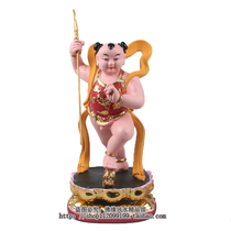 12 inch red child Holy Baby King religious Taoist statue resin Dunhuang color K gold