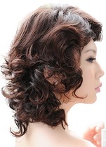 New Middle Aged Wig Real Hair Lady Short Send Mom Whole Top Wig Set Fashion Temperament Realistic Short Curly Hair