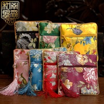  Henan Shengzhong jewelry bag Bracelet bracelet jewelry storage bag Buddha beads packaging bag Damask face peony rosary bag