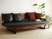 American LOFT Iron Art Soft Leather Sofa Combined Bar Cassette Solid Wood Sofa Chair Leaning Back Chair Solid Wood Changsha Hair