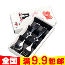 Creative Home Practical Delicate Combined Cutlery Portable Stylish Fork Spoon Package Cutlery Romantic Couple Cutlery Suit