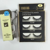 3D Pure Handmade False Eyelash 02 Solid Layer Emulation Natural Naked Makeup Slim 3 pairs loaded with glue plus tweezers