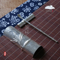  Handmade 99-foot silver Sterling silver tea pillow Tea pillow Teaspoon tea dial tea needle Kung Fu tea set Tea ceremony accessories Bamboo