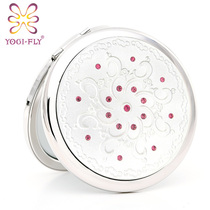 Yagerfi round portable small mirror folding portable makeup mirror Valentines Day gift creative practical custom lettering