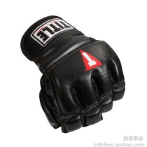 (Original import)TITLE Professional MMA gloves half finger split finger UFC training fighting gloves mens and womens black