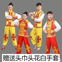 New national Yangge clothing Mens and womens dragon and lion dance team drum clothing Dance clothing square dance waist drum performance clothing