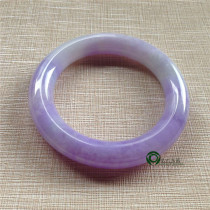 Myanmar natural jade old pit A goods Jade round bracelet ice glutinous purple jade bracelet KC420