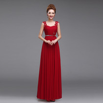 Bride Wedding Dress Toast Spring New 2019 Dress Fashion Vintage Long Slim Evening Dress Plus Size