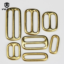 Without it three-speed Japanese word buckle square buckle shoulder buckle diy leather professional tools hardware accessories brass material