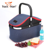 Trackman Outdoor Camping Camping Portable Basket with Cover Insulation Bag Travel Portable Folding Picnic Basket