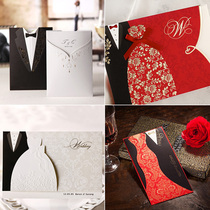 Weisimei wedding invitation Western wedding invitation Personalized creative card dress Cheongsam color printed invitation