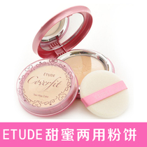 Koreas Sweet Dual Use Dry and Humid Makeup Powder Moisturizing and Coverage with Supplementary Replacement