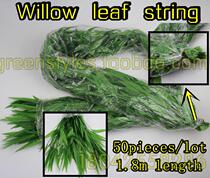 Simulation willow leaves vine flower vines willow hanging decoration wicker plastic vines fake leaves embellishing green leaf decorations