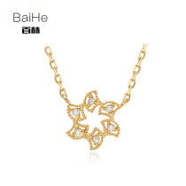 18K gold rose gold diamond necklace Korean wind lock bone chain devils eye diamond pendant female jewels