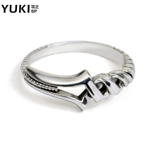 YUKI mens personality 925 silver jewelry ring tail ring ring in Europe and America longkinus gun tide men and women