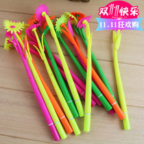 Korean creative stationery cute pastoral silicone flowers black flowers neutral water pen sign pen 12