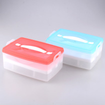 Double layer egg storage box with lid Kitchen fresh box Rectangular refrigerated food portable storage box Egg tray