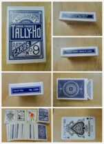 Foreign trade Original Single Tally-ho No 9 playing cards round black back magic flower cut props