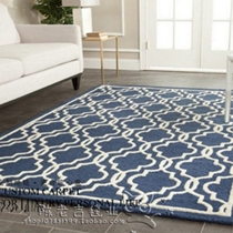 Blue Mediterranean Plaid Modern Carpet Living Room Tea Table Sofa Bedroom Bedside Handmade acrylic Acrylic Carpet Custom