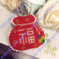Miga Cross embroidered bead embroidered key ring double-sided embroidered material bag S438 fododo red fu bag