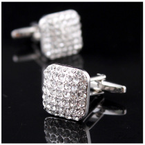 Dazzling full diamond white rhinestone mens cufflinks French shirt shirt sleeve nails CL992 gift box