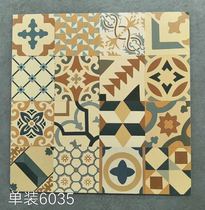  Antique brick Art tile Bathroom Kitchen floor tile Restaurant non-slip floor tile 60*60 single flower piece matt