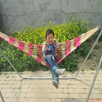  Factory direct sales of the new color strip mesh hammock special offer small mesh with ring hammock outdoor indoor creative swing