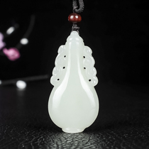 Because of jade and natural Xinjiang Hetian jade water drop vase jade bottle men and women jade pendant
