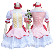 Real shot cosplay Japanese anime costume cos Magic Girl little round princess dress pink maid dress