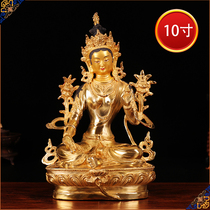 Pure copper green mother Tibetan Buddha equipment batch imitation Nepal full gold tantric Buddha statue ornaments 1 foot