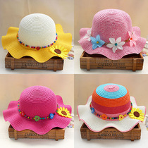 Little girl Girl summer Sunshade big straw hat Girl Beach Hat Cool hat 9-10-11-12-13-14 years old