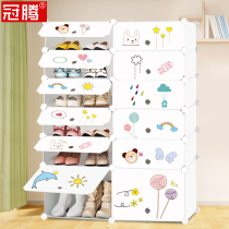 Shoe rack simple household economical plastic storage cabinet multi-layer assembly dustproof multifunctional household simple shoe cabinet